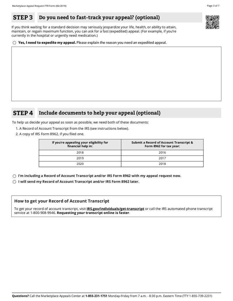 Large thumbnail of Marketplace Appeal Request FTR Form - Jun 2019