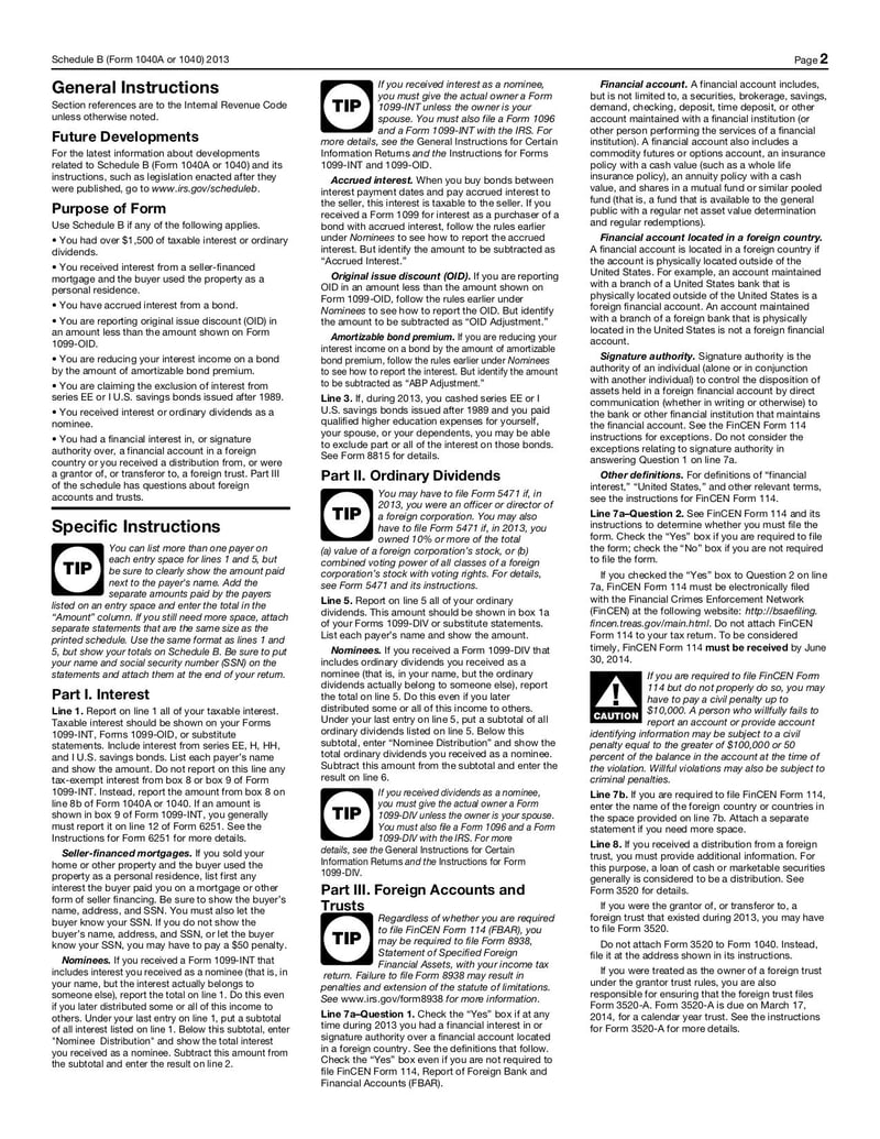 form 1040a or 1040 (schedule b) | fill and sign online with lumin