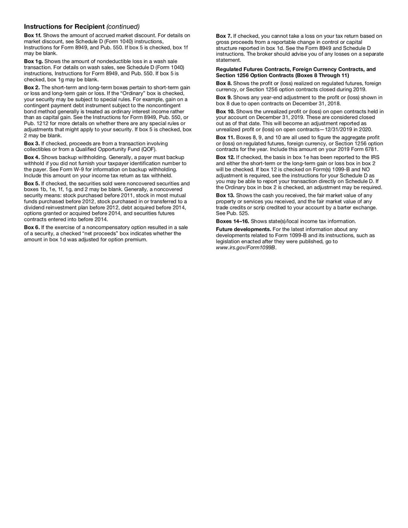 Large thumbnail of Form 1099 B - Jan 2019