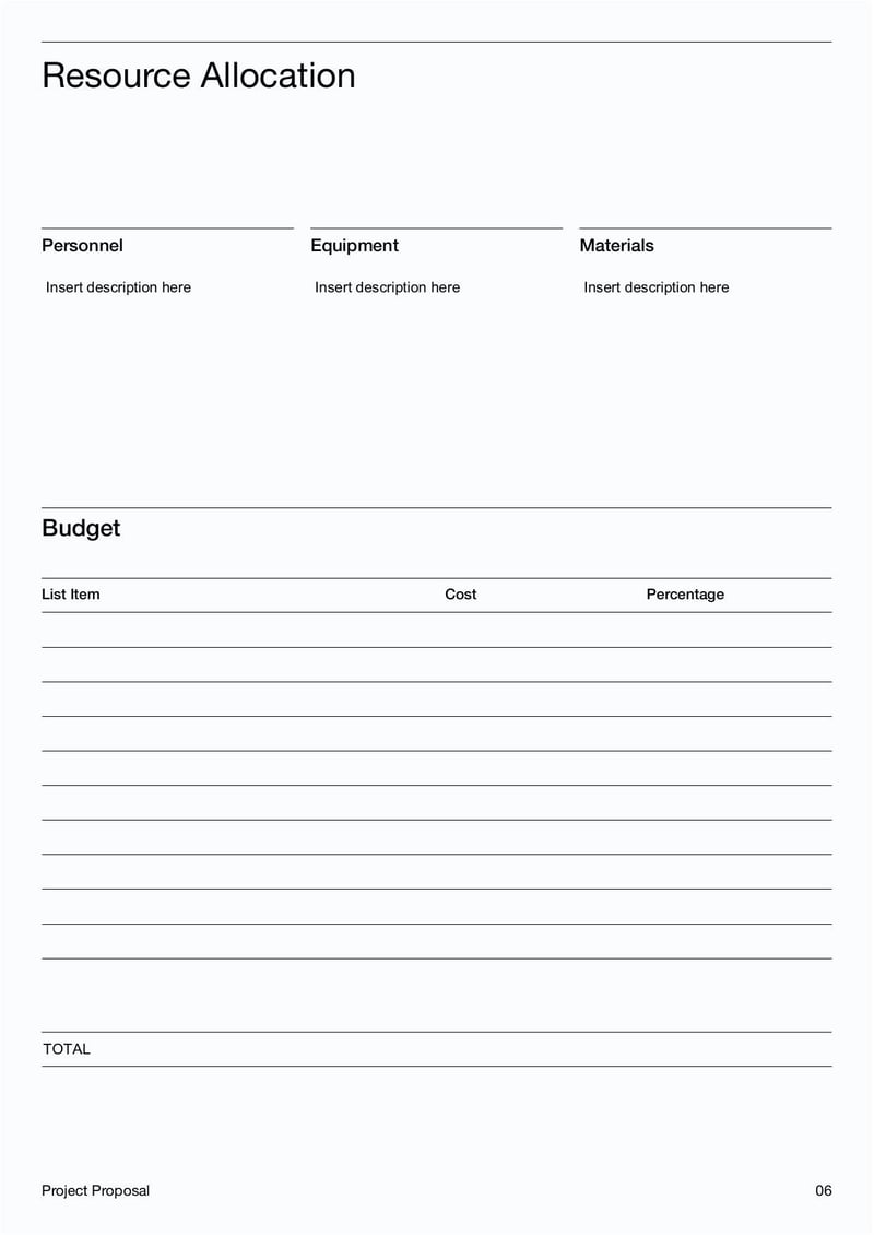 Generic Project Proposal Template for outlining project objectives, scope, and deliverables