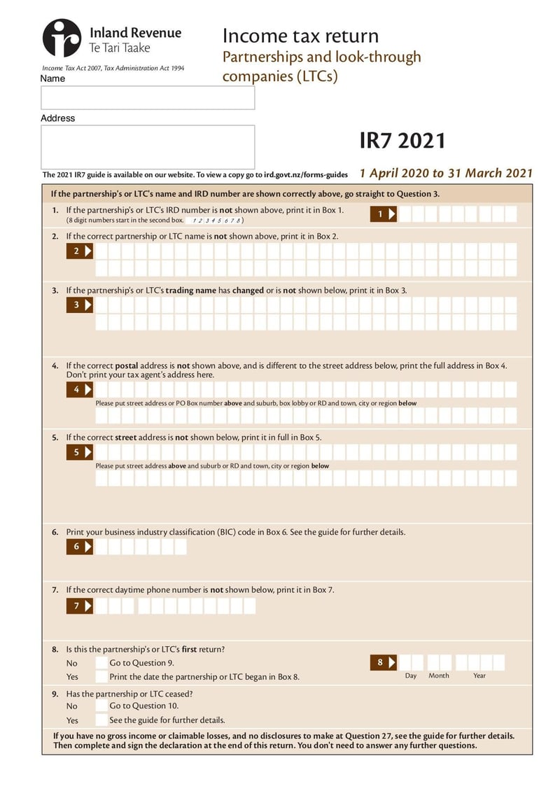 Large thumbnail of Form IR7 - Jan 2021