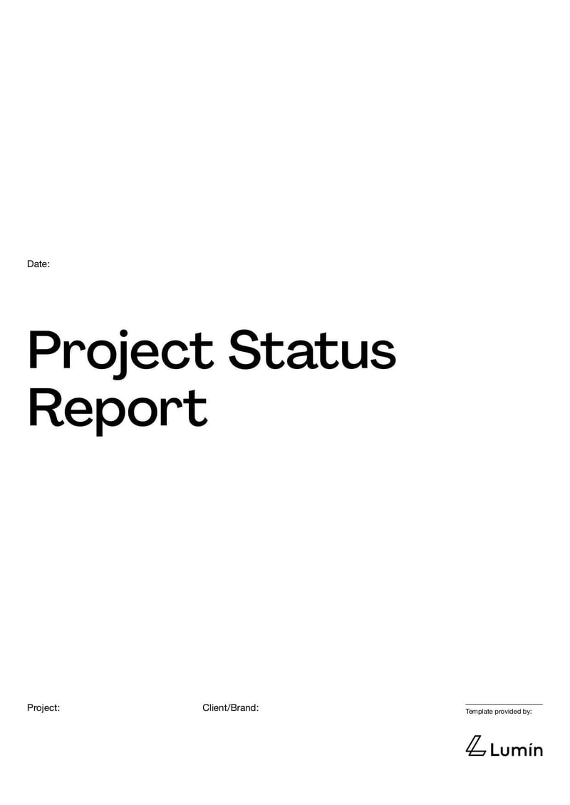 Project Status Report Template for tracking project progress, milestones, and risks