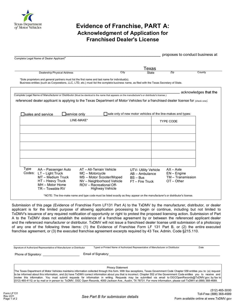 Large thumbnail of Form LF131 - Feb 2021