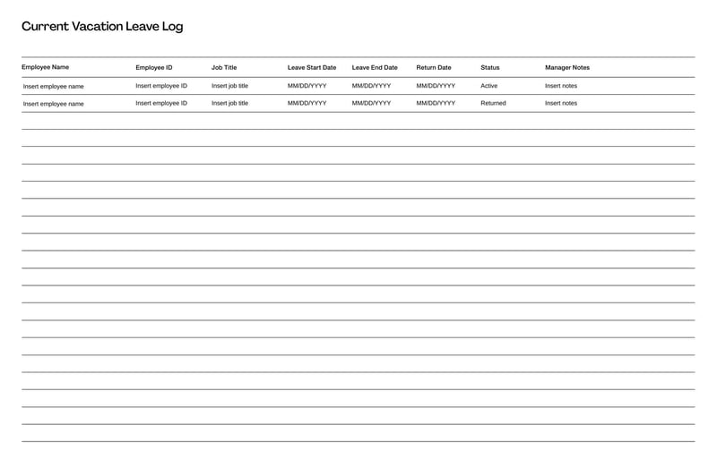 Employee Vacation Tracker for monitoring and managing employee time off across teams and departments
