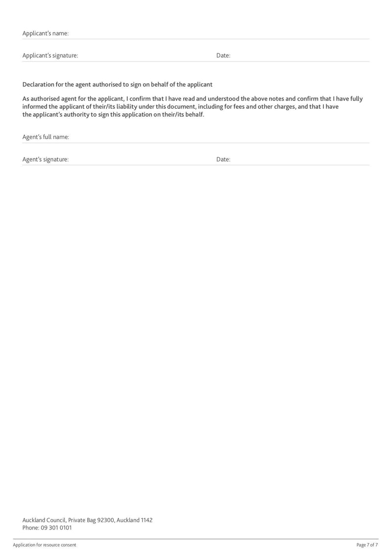 Large thumbnail of Application for Resource Consent Form - Jan 2018