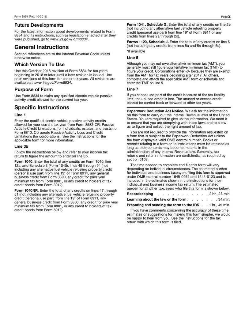Large thumbnail of Form 8834 - Oct 2018