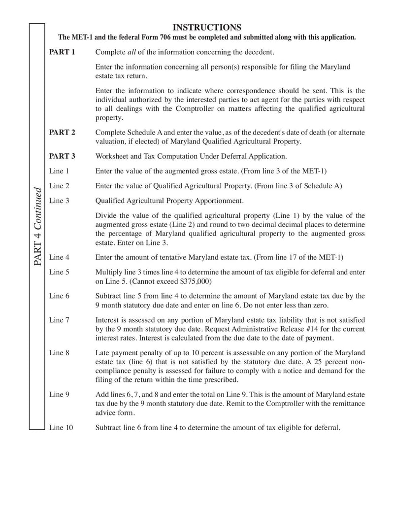 Large thumbnail of Maryland Estate Tax Return | MET-1DAG - Sep 2012