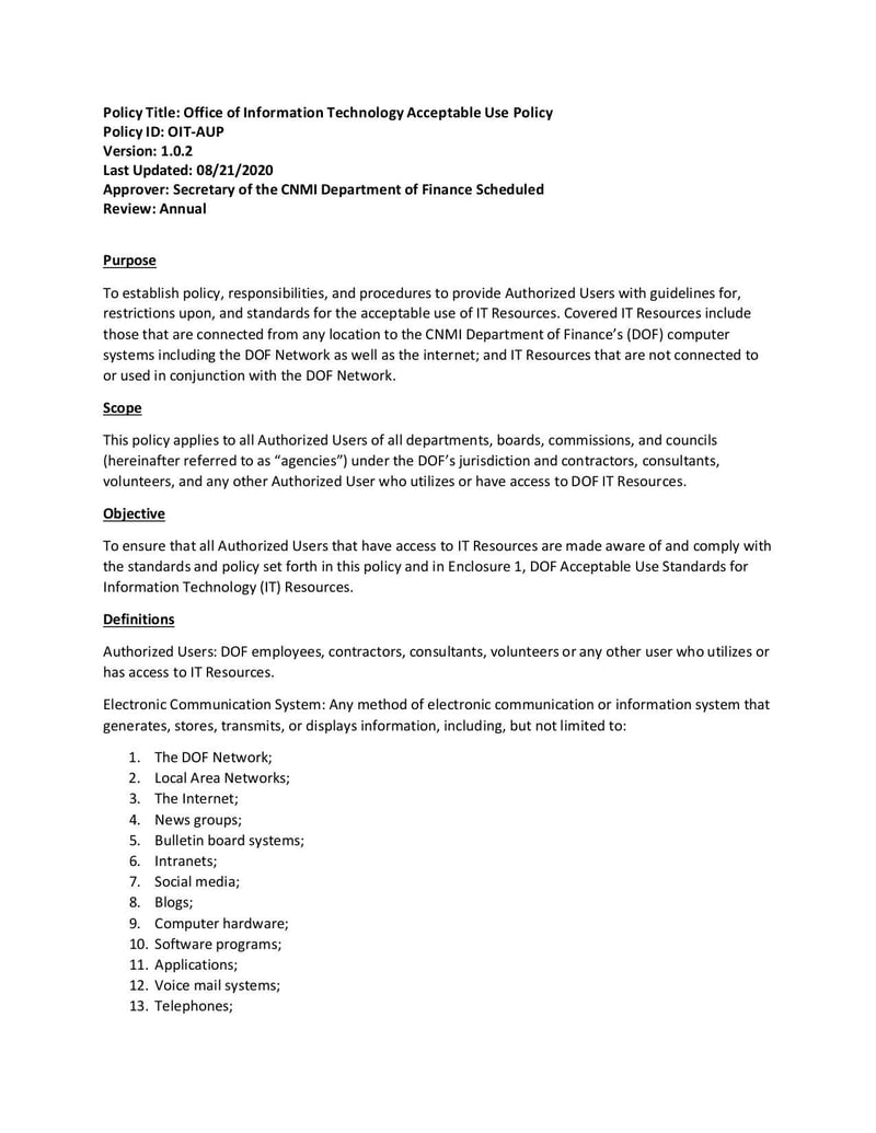 Large thumbnail of EDP-AUP Office of Information Technology Acceptable Use Policy - Jun 2021