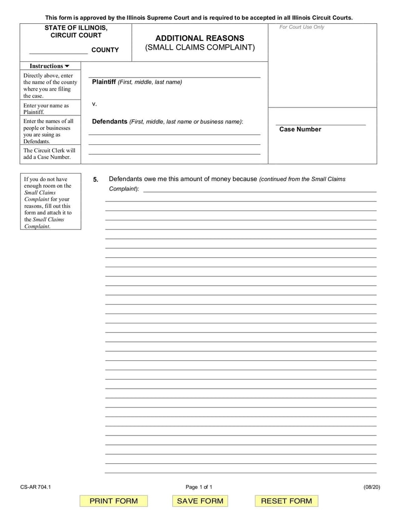 Large thumbnail of Additional Reasons (Small Claims Complaint) - Aug 2020