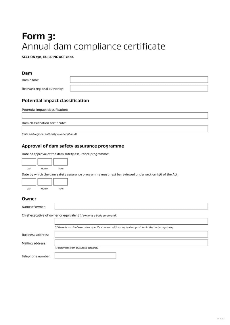 Large thumbnail of Annual Dam Compliance Certificate - May 2022