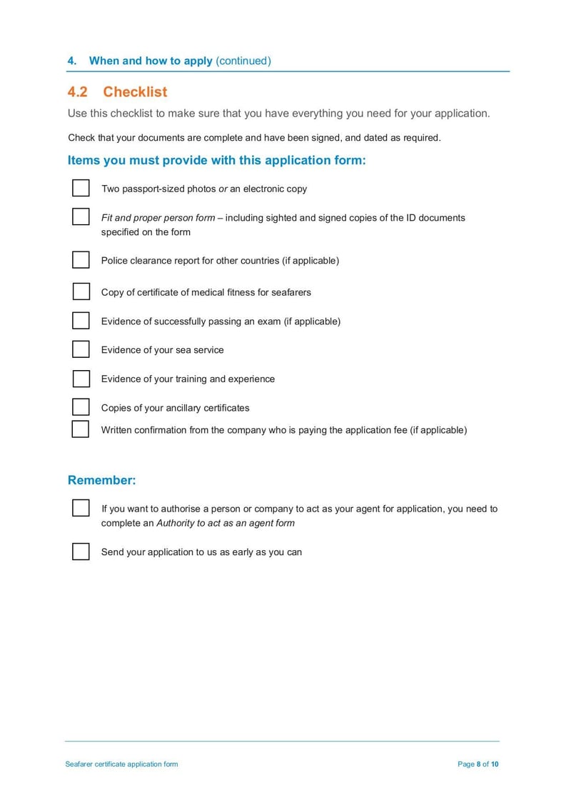 Large thumbnail of Seafarer Certificate Application Form - Oct 2020