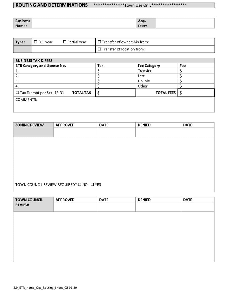 Large thumbnail of Davie Home Occupation Business Tax Receipt Application (2020)
