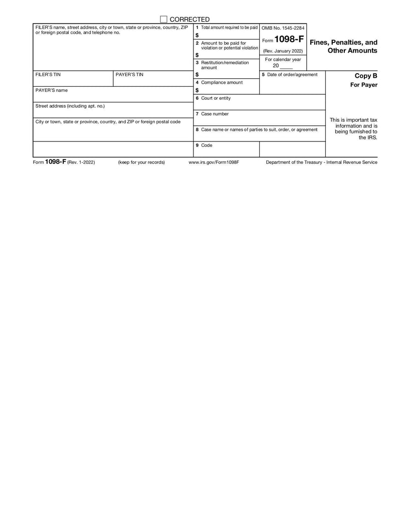 Large thumbnail of Form 1098-F - Jan 2022