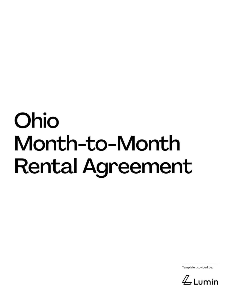 Ohio Month-to-Month Rental Agreement for outlining flexible lease terms, rent payments, security deposits, and termination procedures