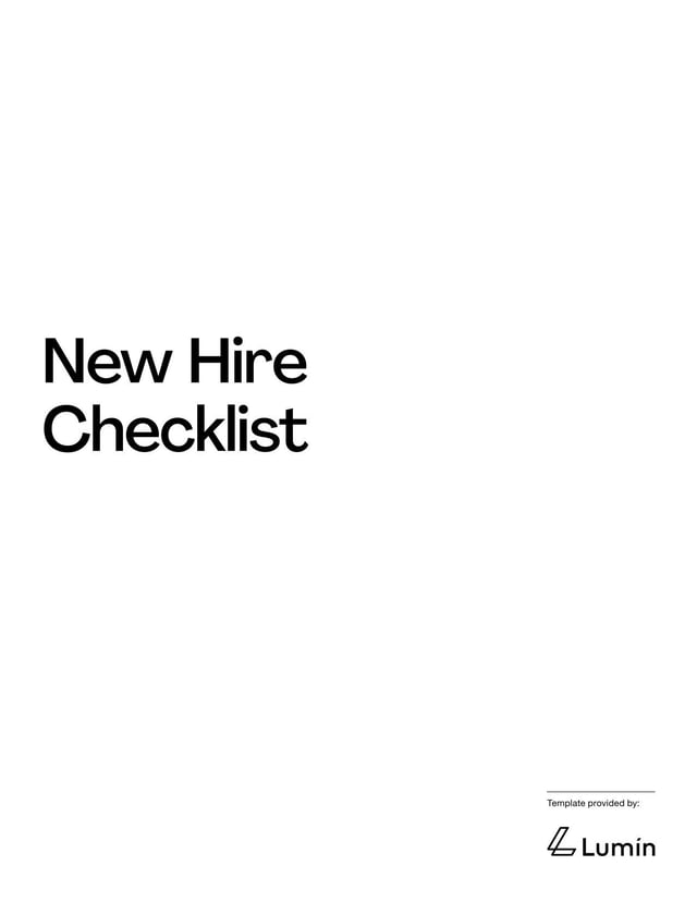 New Hire Checklist Template | Fill and sign with Lumin