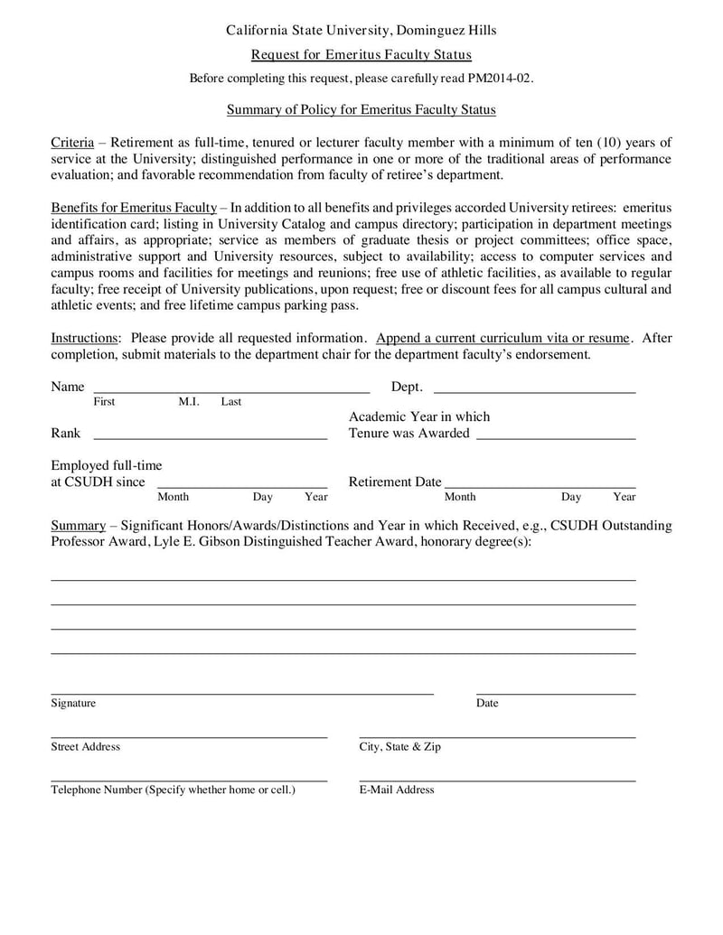 Large thumbnail of Request for Emeritus Faculty Status - Oct 2017