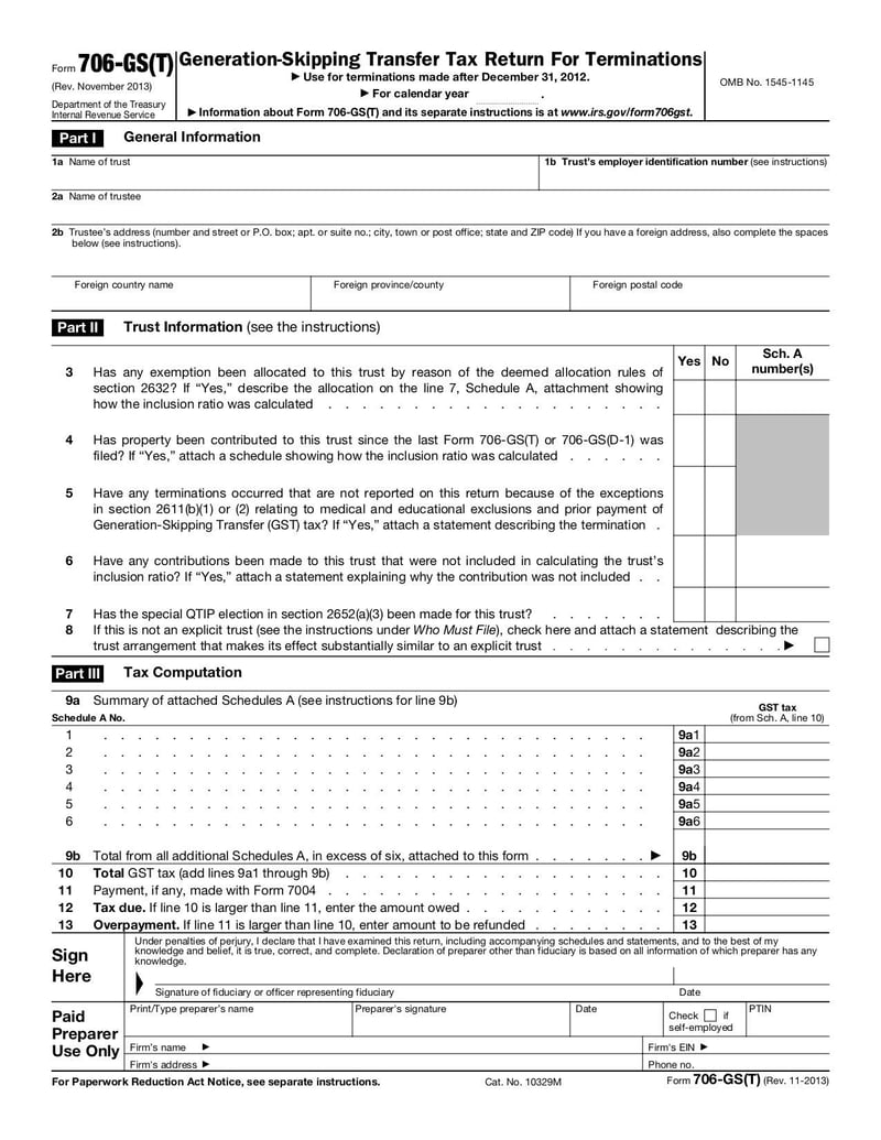 Large thumbnail of Form 706-GS (T) - Nov 2013