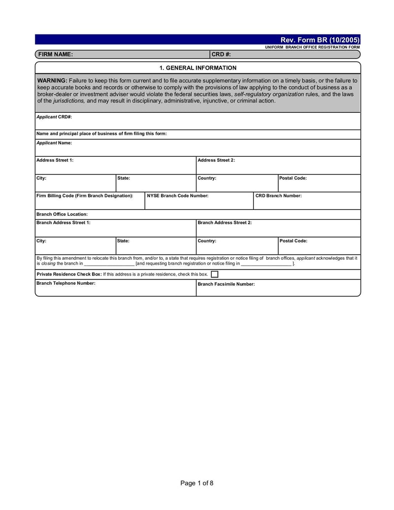 Large thumbnail of Business Registration Application - Jan 2007