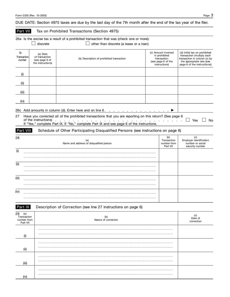 Large thumbnail of Form 5330 - Dec 2003