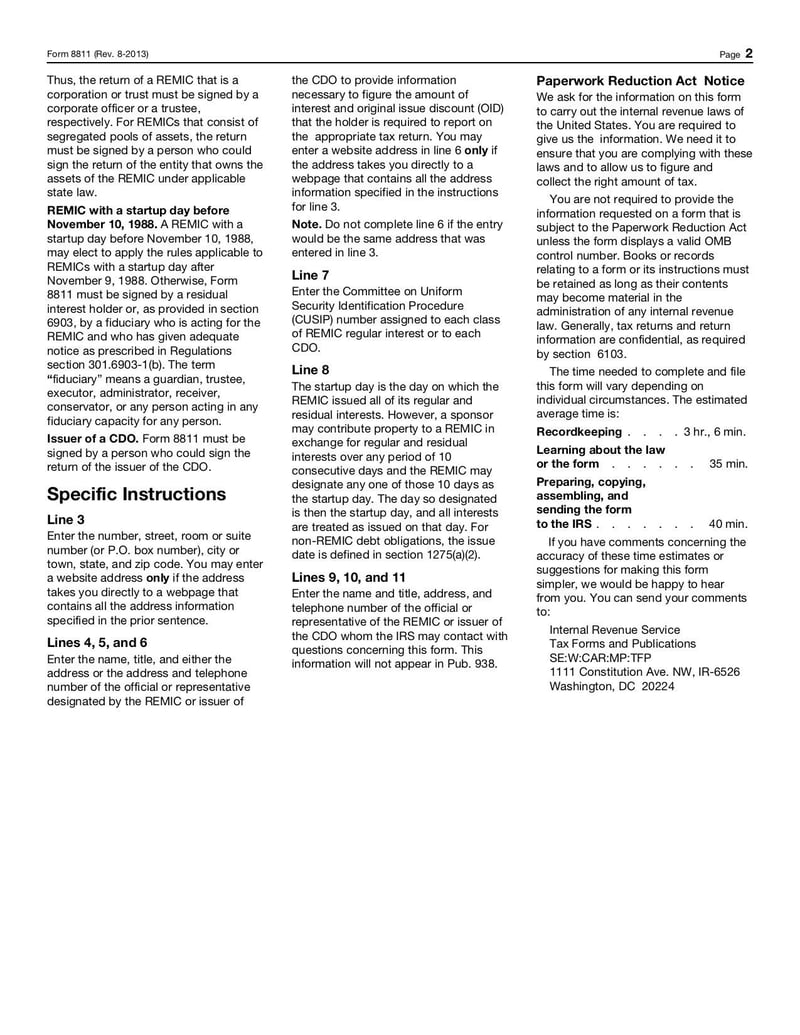 Large thumbnail of Form 8811 - Aug 2013