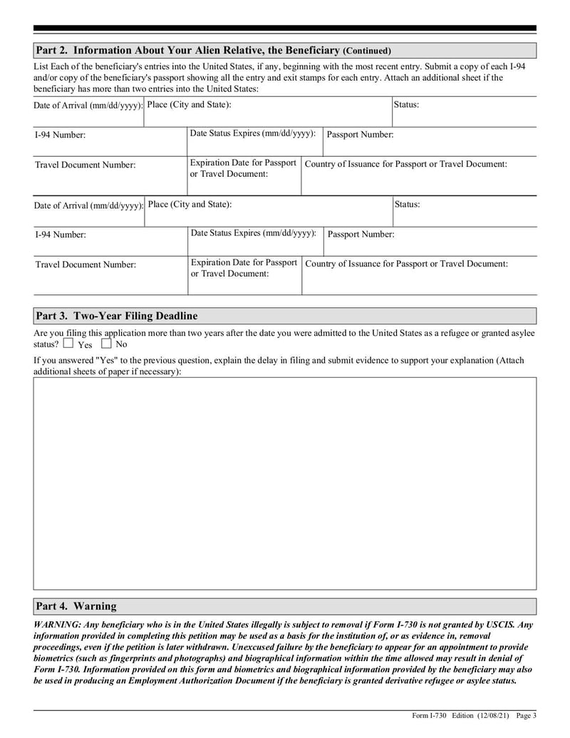 Large thumbnail of Form I-730 - Aug 2021