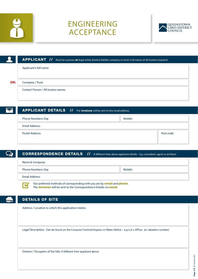 Large thumbnail of Engineering Acceptance Application Form - Oct 2021