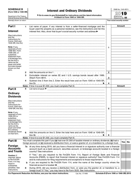 Schedule B (Form 1040 or 1040-SR) - Nov 2019 - page 13