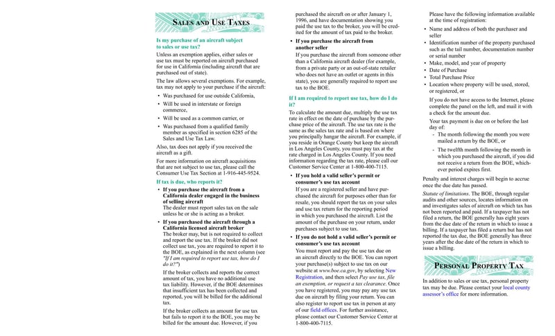 Large thumbnail of Aircraft and California Tax