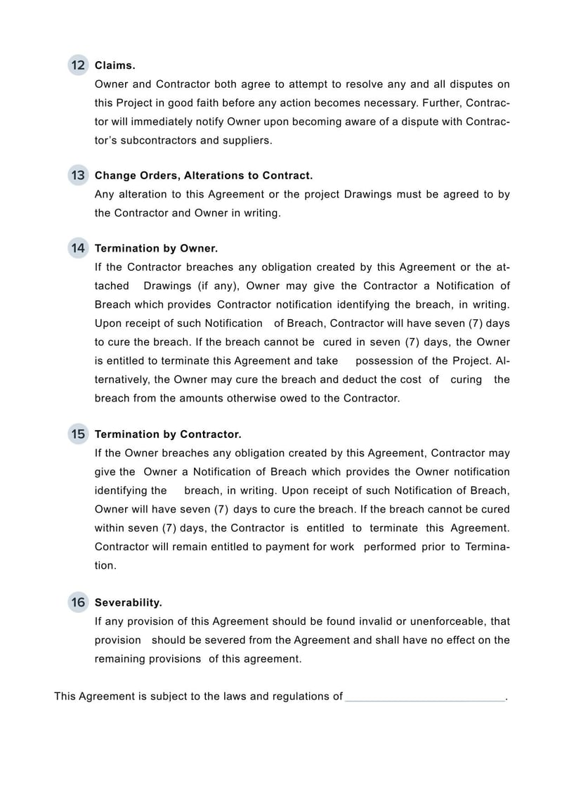 Large thumbnail of Time and Materials for Construction Contract Template