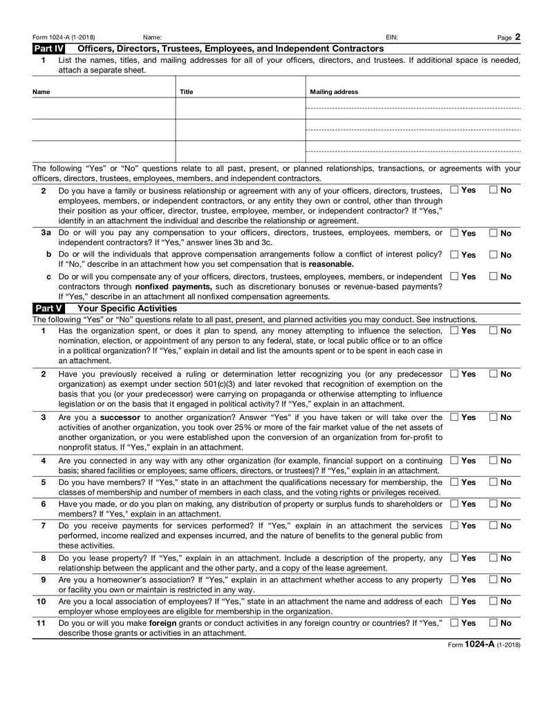 Large thumbnail of Form 1024-A - Jan 2018