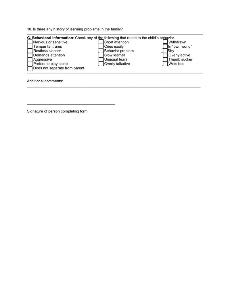 Large thumbnail of Child Case History Form (Speech-Language Pathology) - Feb 2018
