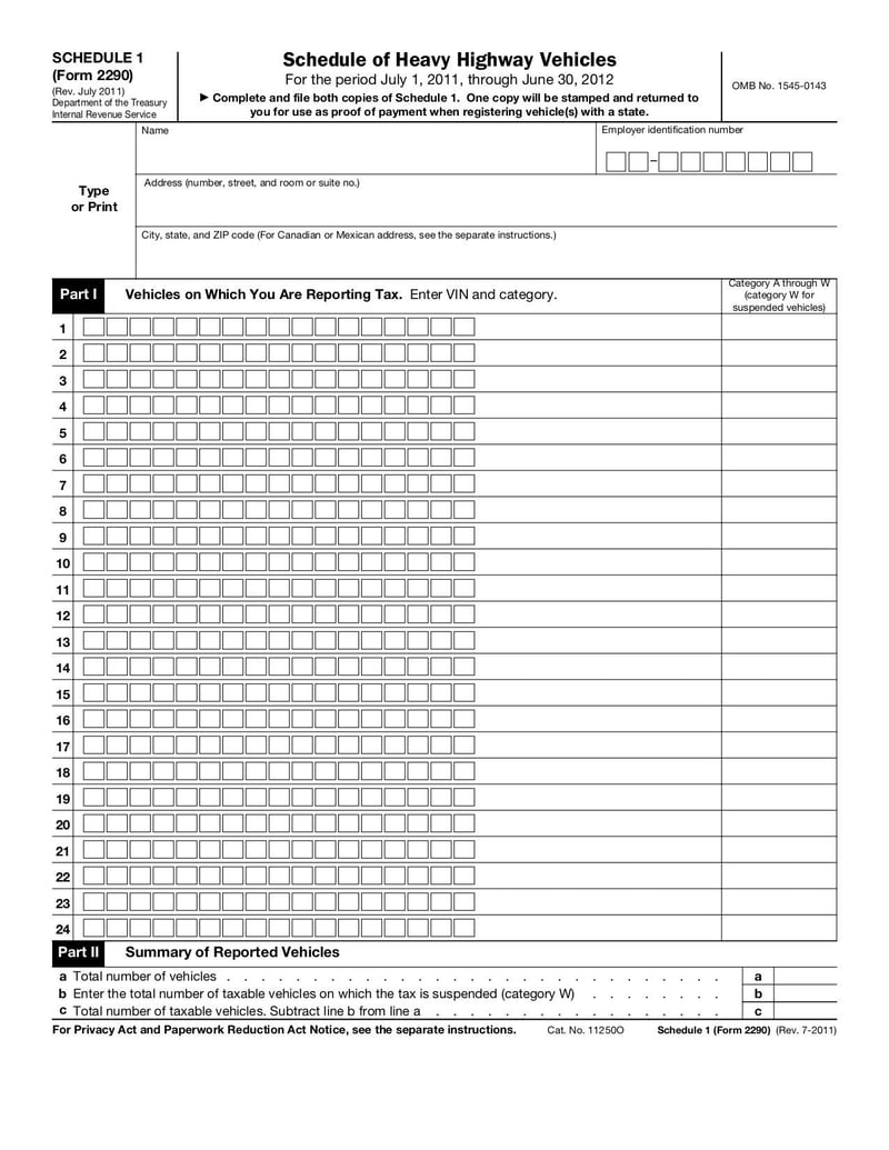 Large thumbnail of Form 2290 - Jul 2011