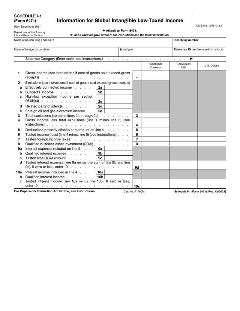 Large thumbnail of Form 5471 Schedule I-1 - Dec 2021