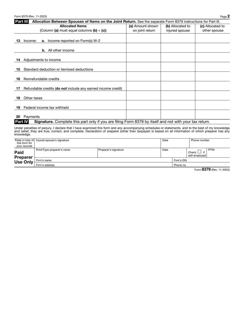 Large thumbnail of Form 8379 - Nov 2023