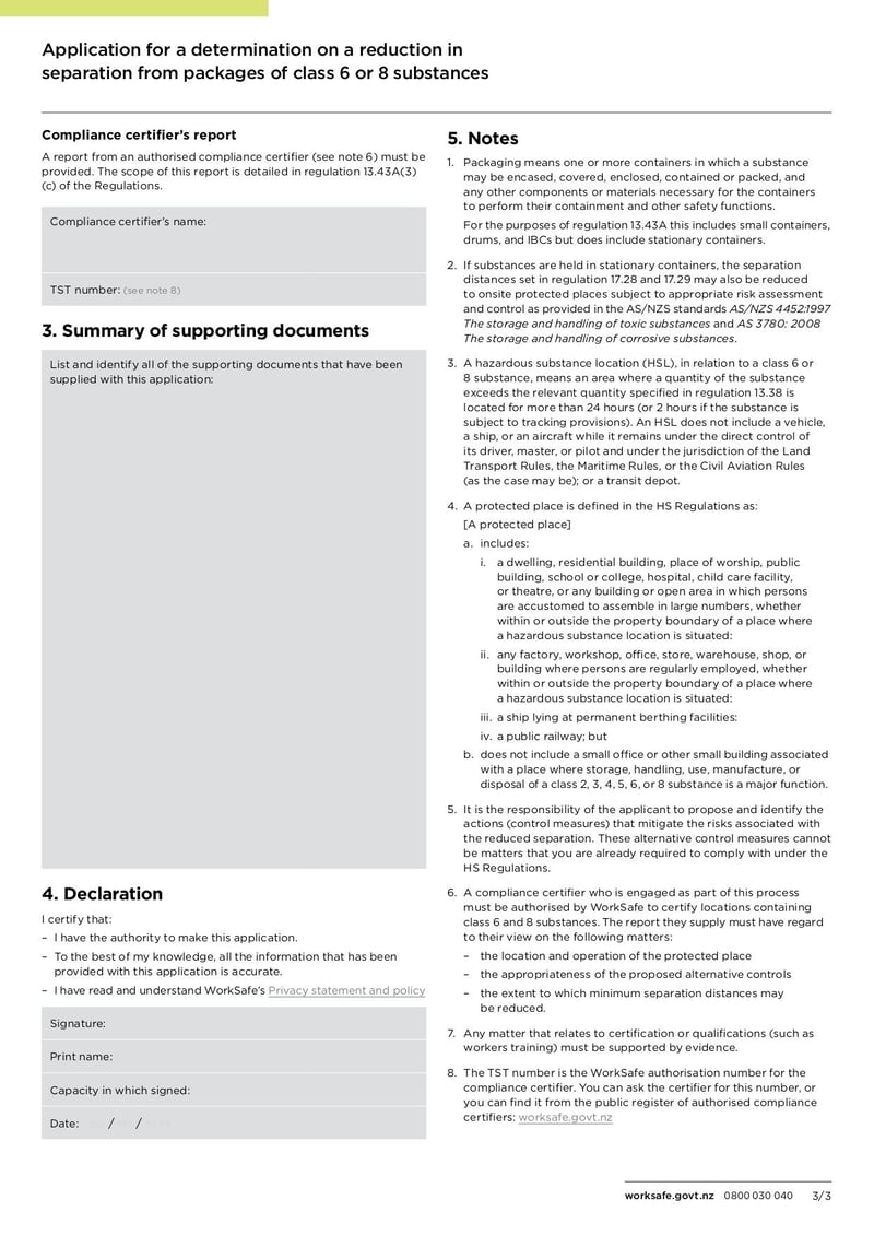 Large thumbnail of Application for a Determination on a Reduction in Separation from Packages of Class 6 or 8 Substances - Feb 2022
