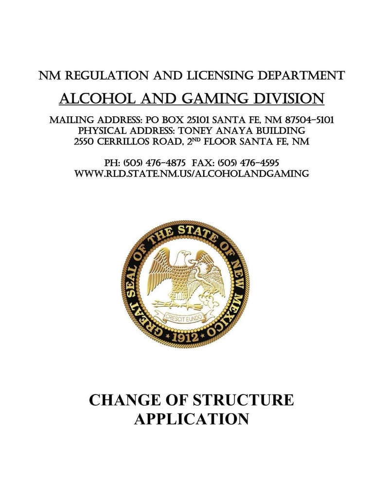 Large thumbnail of New Mexico Change of Structure Application