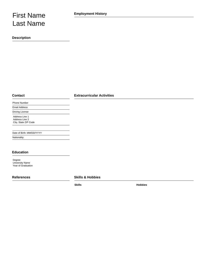 Large thumbnail of College Student Resume Template