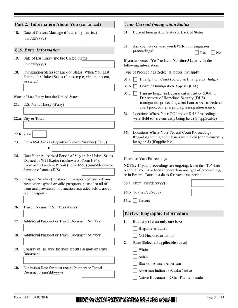Thumbnail of Form I-821 - Aug 2022 - page 2