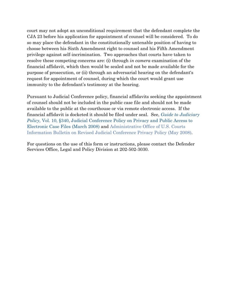 Large thumbnail of Form CJA-23