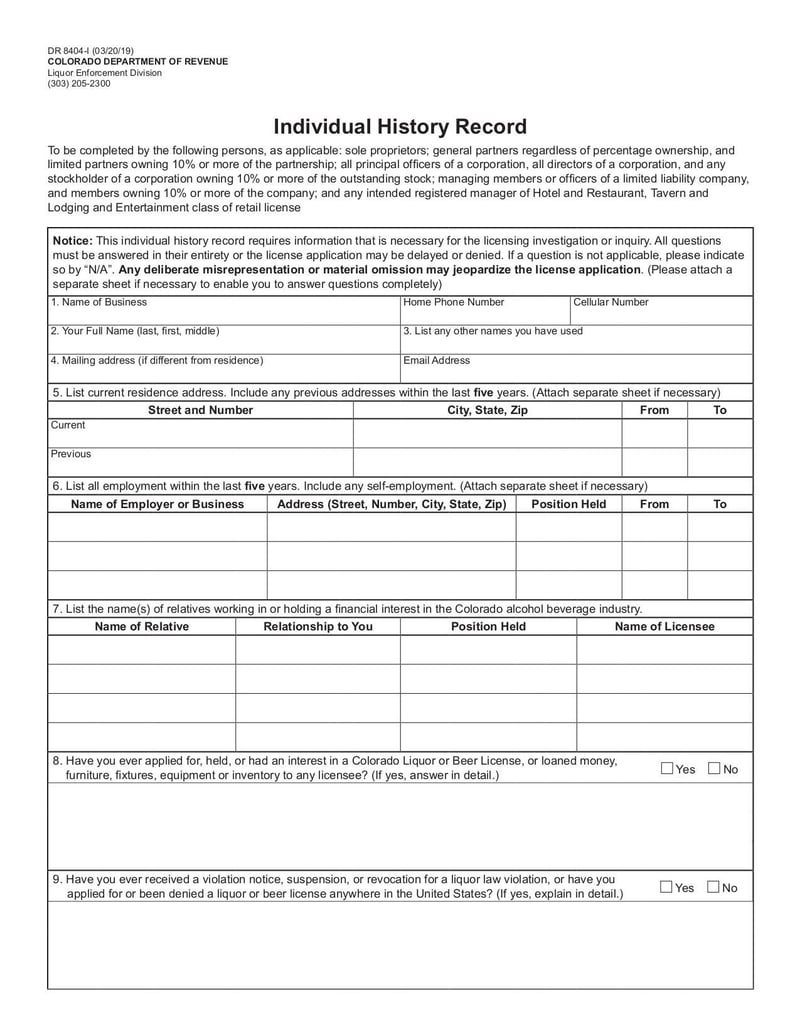 Large thumbnail of Individual History Record - Mar 2019