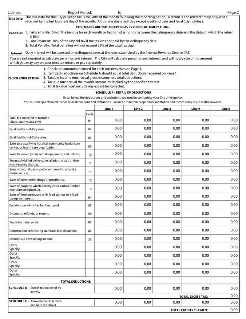 Large thumbnail of City Of Apache Junction Privilege (Sales) Tax Return Form - Dec 2015