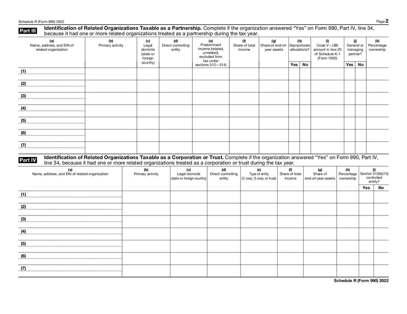 Large thumbnail of Form 990 Schedule R - Jan 2022