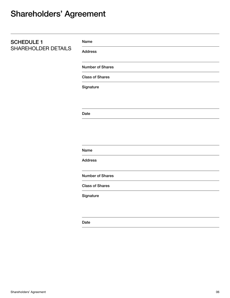Shareholders’ Agreement (Public Company) covering shareholder rights, governance, dividends, voting and dispute resolution