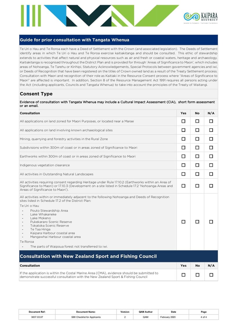 Thumbnail of S88 Resource Consent Checklist for Applicants - Apr 2019 - page 3