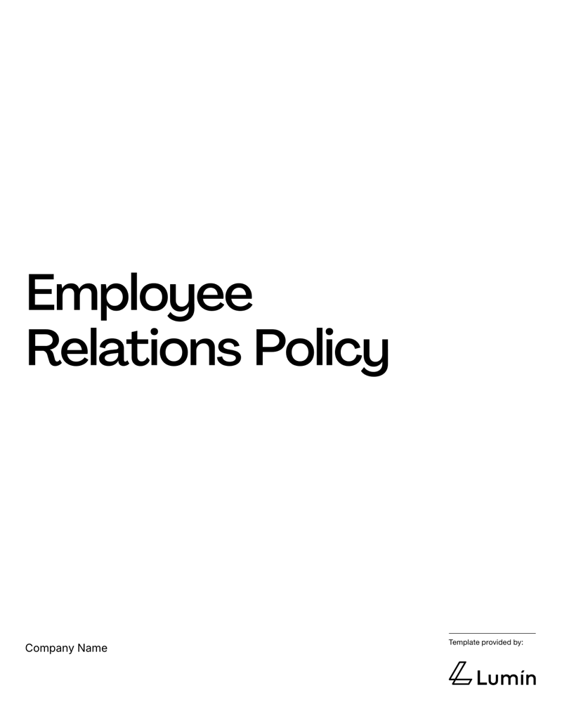 Employee Relations Policy document defining communication, grievance handling and respectful workplace standards