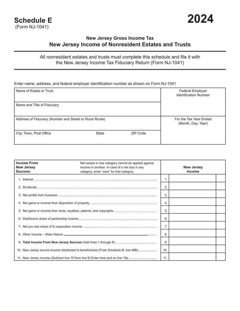 Large thumbnail of Form NJ-1041 - 2024