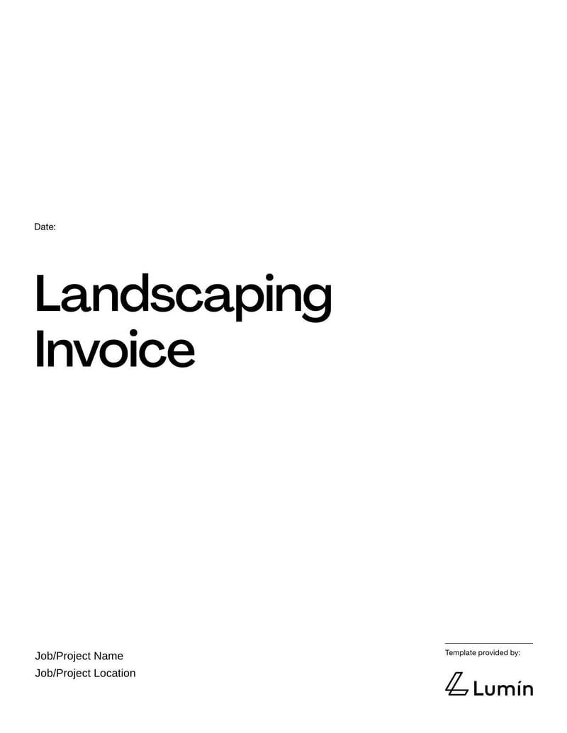 Landscaping Invoice for invoicing clients for lawn care, garden maintenance, and landscaping projects