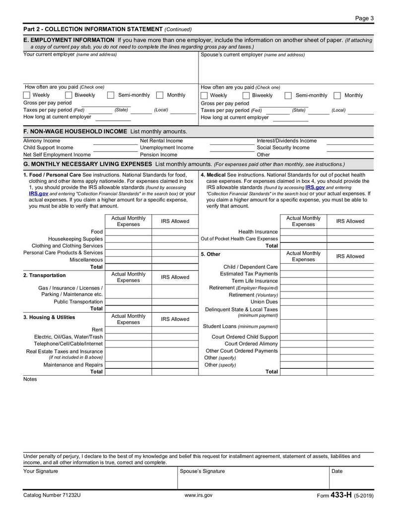 Large thumbnail of Form 433-H - May 2019