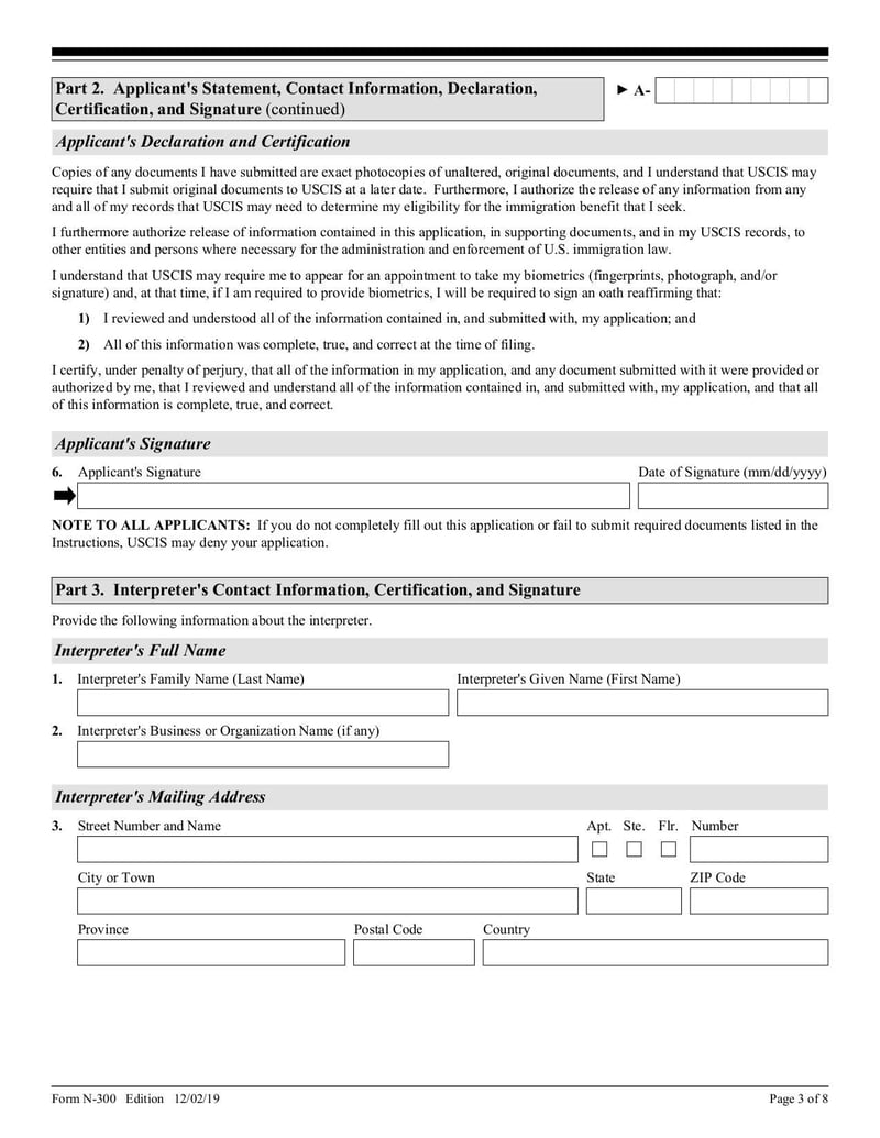 Large thumbnail of Form N-300 - Dec 2019