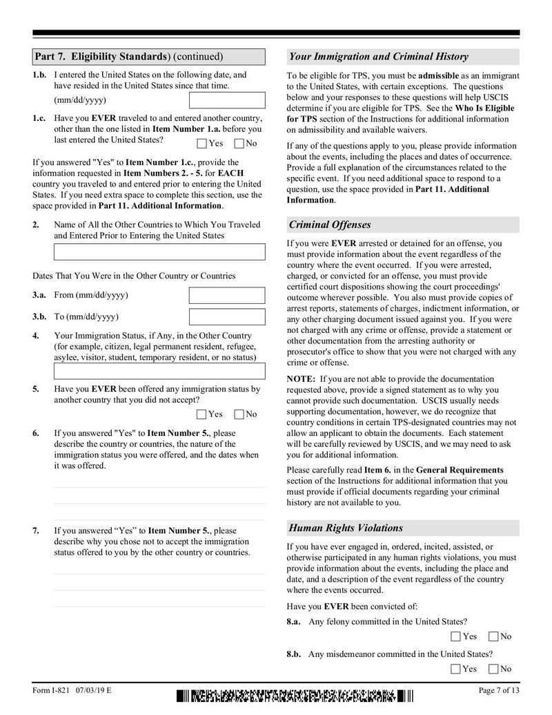 Thumbnail of Form I-821 - Aug 2022 - page 6